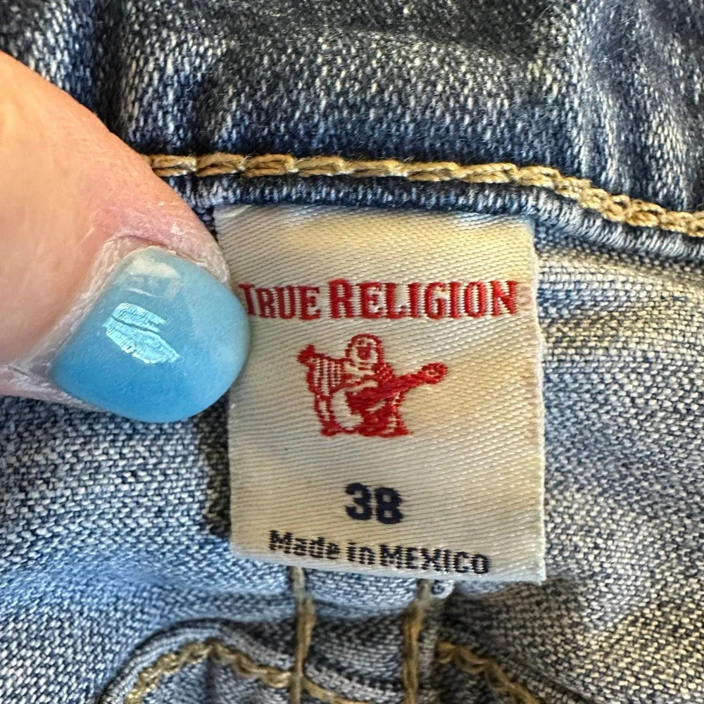 True Religion Rocco Relaxed Skinny Jeans Mens 38 Medium Wash Blue Denim